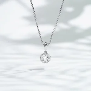 0.27 Carat 18K Round Lab Grown Diamond Pendant Necklace for Women Fashion Wedding Jewelry Engagement Gift