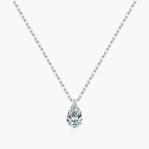 0.3CT VVS1 Clarity Moissanite Necklace 925 Sterling Silver Water Drop Pendant Necklace for Women Fine Jewelry