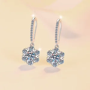 0.5 Carat Sunflower Moissanite Drop Earrings Fashion 925 Sterling Silver Flower Earrings Woman Gifts for Fashion Forward Women