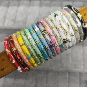 0.6 Thin Cloisonne Bracelet Enamel Bracelet Cloisonne