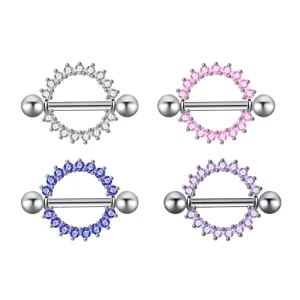 1 PCS Stainless Steel Nipple Ring Religious Style Zircon Nipple Piercing Body Jewelry