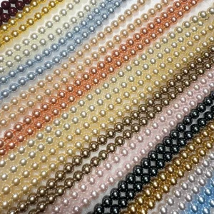 1 Strand 6mm 8mm 10mm High Luster Round Glass Pearl Beads for Bracelet Making DIY Jewelry Supplies