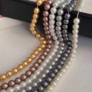1 Strand Bulk Lot Assorted Size Imitation Round Pearls for Wedding Bridal Jewelry Decor Handmade DIY Crafts