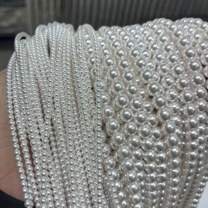 1 Strand Iridescent AB Finish Synthetic Glass Pearls for Modern Statement Jewelry Making Artisan Craft Elements