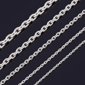1.6 2 2.4 3 4 5mm WIde Men and Women Link Chain Rolo Fashion Tone Stainless Steel Oval Necklace High Quality Choker Jewelry Gift