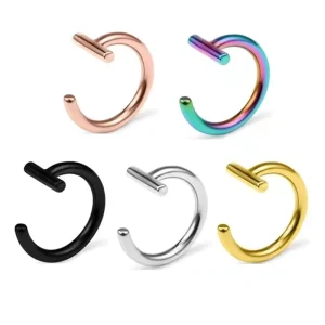 10 Piece of Personalized Fashion Stainless Steel Nose Clip, Lip Ring, Ear Clip, No-piercing C-shaped Nose Ring, Nose Jewelry