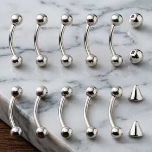 10 Pieces Personalized Stainless Steel Surgical Steel Punk Style Eyebrow Rings Nose Studs Curved Bar Lip Rings Body Jewelry