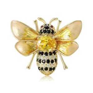 100 Designs Fashion Fine Jewelry Copper Real Gold Plated Zircon Shell Flower Animal Bee Brooch for Men and Women
