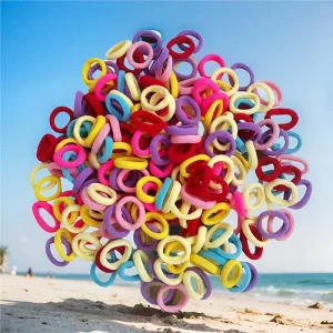 100 Pcs Cute Candy Color Elastic Hair Tie for Girl Kids Hairband Hair Accessories