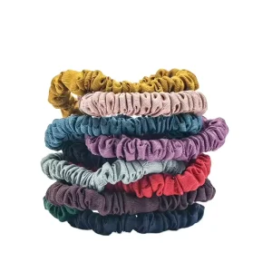 100% Silk Fashion Girls Hair Accessories Silk Hair Accessories Woman Girl Silk Solid Color Charmeuse Hair Ties