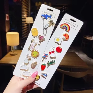 100 Styles Small Cute Metal Alloy Lapel Pin Brooch Women’s Cute Clothing Backpack Accessories Metal Badge Decor
