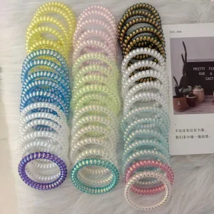 100pcs/lot 5 CM Cute Hair Accessories Hair Ties for Kids Elastic Bracelet Headband Kids Elastic Hair Ties Telephone Scrunchie