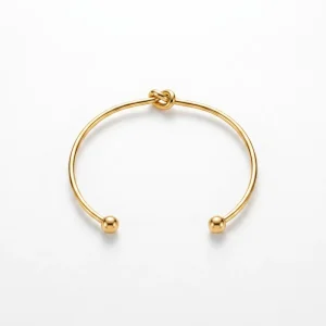 10592 Love Knot Open Cuff Bangle 18K Gold Plated Stainless Steel Waterproof Tarnish Free Jewelry for Women