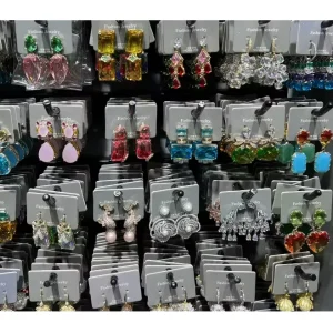 1069 Jewelry Fashion Trend Colorful Stone Elegant Artificial Crystal Exaggerate Bling Women Banquet Earrings