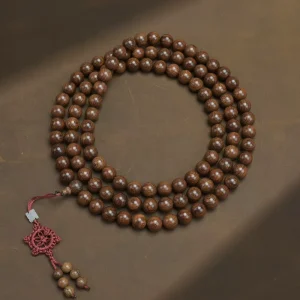 108 Bead Mala Necklace And Bracelet Natural Golden Sandalwood Prayer Beads Bracelet Yoga Meditation And Healing