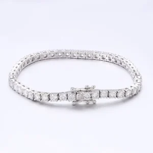 10K Gold Tennis Chain Bracelet for Women Moissanite Real Gold European and American Fashion Jewelry Bracelet