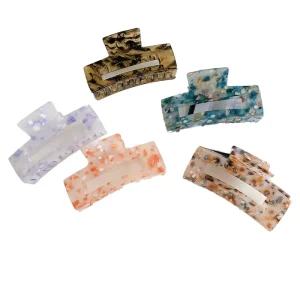 10cm Acrylic Hair Claw Clips for Women and Girls Square Shape Acetate Hair Claw for Thick Hair