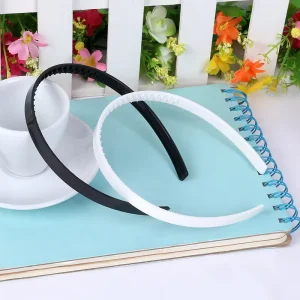 10mm White Black Big Teethed Plain Plastic Headband Flat Tooth Base Hairbands for DIY Kids Hair Accessories Plain Raw Hair Hoops