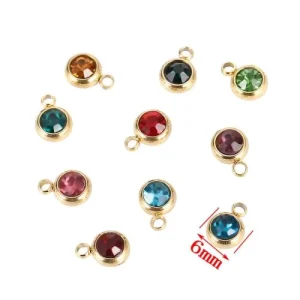 10pcs Bag Diy Jewelry Accessories Stainless Steel Pendants Fashion Jewelry Stone Charms for Woman Rhinestone 764094