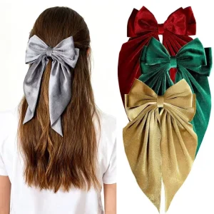 11 Inches Big Bow Hair Clips Velvet Long Tail Ribbon Hair Pin Beautiful Elegance Barrettes Fashion Hair Accessories for Women