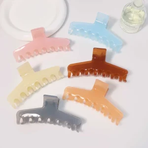 11.5cm Jumbo Plastic Hair Claw Clip Lay Flat Comfort Low profile Translucent Jelly Glossy Shatterproof Party Accessory Thick