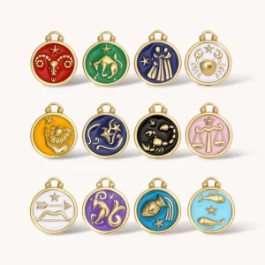 12 Constellation Manufacture Factory Customized Elegant Necklace For Clothing Decoration Taurus Virgo Pendant Charms