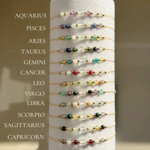 12 Months Zodiac Bohemian Style Faceted Beads Bracelet for Women Factory Gift