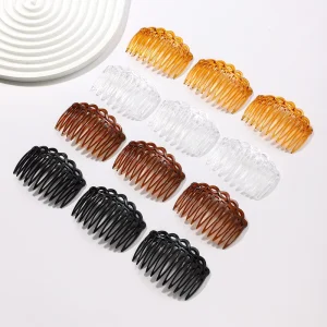 12 Pcs Bag Acrylic Sweet Style Women’s Bridal Wedding French Twist Side Combs Straight Teeth Hair Clip Accessories