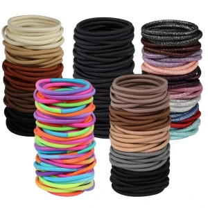 120pcs Set 4mm Elastic Ponytail Holders Hair Accessories Women Hair Ties No Damage Women Thick Hair Ties Set