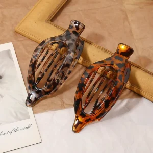 12CM French Lazy Style Retro Leopard Print Hair Clip with High end Hair Accessories Side Sea Clip with a Broken Hair Clip