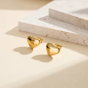 12mm Heart Love Style Stud Earring Stainless Steel Hypoallergenic Dangle Hoop Earrings Fashion Gift Party Factory