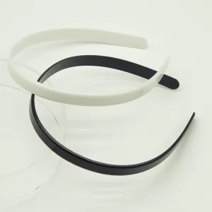 12mm White Black Flat No Tooth Plastic Headbands No Teeth Raw Hairbands for DIY Women Hair Accessories Plain Hair Hoops