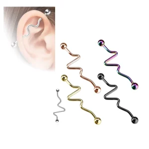 14G Ear Body Jewelry Industrial Piercing Surgical Steel Piercing Body Jewelry Scaffold Ring Helix Ear Piercing