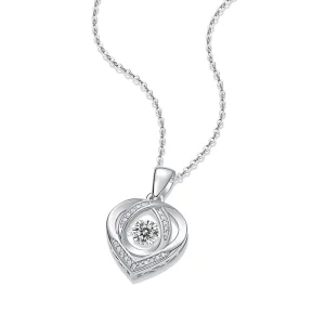14K 18K Solid Gold Lab Grown Diamond Necklace Heart-Shaped Pendant for Women
