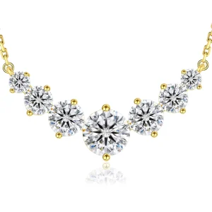 14K Gold Plated Solid 925 Sterling Silver 5.0CT GRA VVS Moissanite Lab Diamond Pendant Necklace for Women