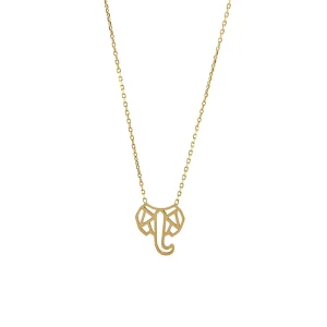 14K PVD Gold Plated Stainless Steel Necklace Elephant Hollow Fashion Jewelry for Women Hypoallergenic Customization