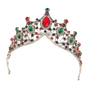 16cm Baroque Vintage Crystal Bridal Tiaras Crowns Rhinestone Women Headpieces Wedding Hair Accessories