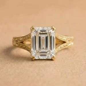 18K Gold Certified Diamond Women’s Vintage Retro 2 Karat Laboratory Cultivated Diamond Customized Ring