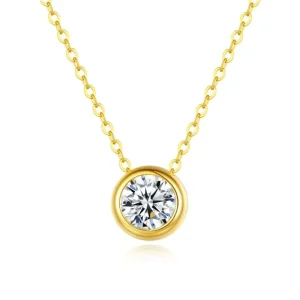 18K Gold Lab Grown Diamond Filled Brilliant Cut Color E Third Party Appraisal Classic 2g Pendant Necklace Unisex