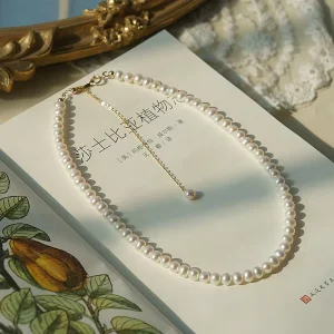 18K Gold Plated 925 Sterling Silver Luxury Handmade Freshwater Pearl Beaded Choker Necklaces for Women