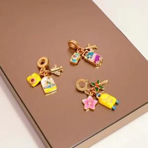 18K Gold Plated Alloy Enamel Charms Cute DIY Jewelry Making Accessories for Bracelets & Necklaces Colorful Pendants