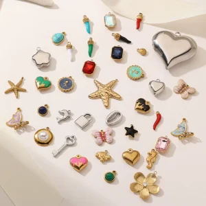 18K Gold Plated Charms Accessories Jewelry Components Star Butterfly Crystal Accents Women’s Trendy BestSelling Jewelry Findings