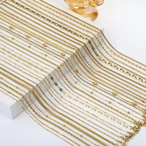 18K Gold Plated Cross Border Ladies Stainless Steel Necklace with Snake Bone Chain Versatile Fashion Clavicle Chain