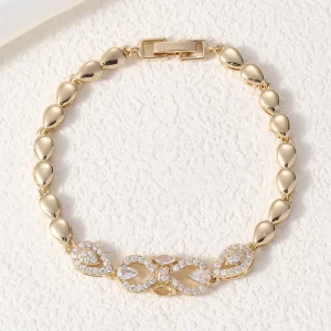 18K Gold Plated Hip Hop Colorful CZ Inlaid Bracelet for Women, Unique Light Luxury Jewelry