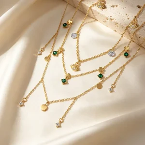 18K Gold Plated Lucky Eye Necklace 925 Sterling Silver With Cz & Nano Crystal Fashion Statement Jewelry