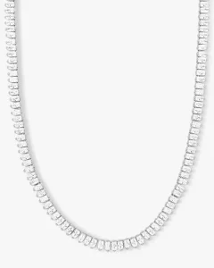 18K Gold Plated Marquise White Cubic Zircon Tennis Necklace Fashion Brass Jewelry
