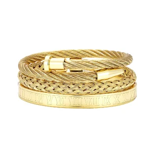 18K Gold Plated Nail Creative Stainless Steel Bracelet European American Fashion Cuff Personalized Titanium Cuffs