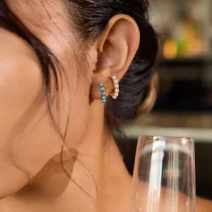18K Gold Plated Stainless Steel Blue Pearl Earrings Light Luxury High End Fashion Jewelry Accessories Banquet Wedding Gift