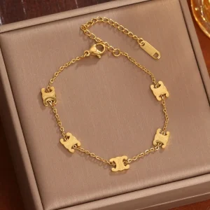 18K Gold Plated Stainless Steel Designer Jewelry Bracelets for Women