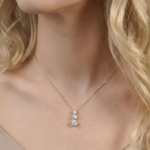 18K Gold Plated Stainless Steel Minimalist 4/5/6mm Zircon Pendant Necklace for Women Custom Fashion Accessories